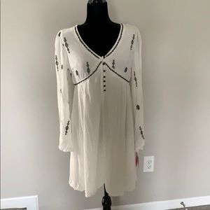 Soft Black & Cream Boho Dress